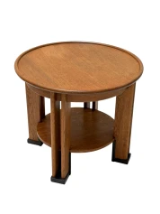 Art Deco Coffee Table by Jan Brunott, Solid Oak, Dutch Design, 1920s
